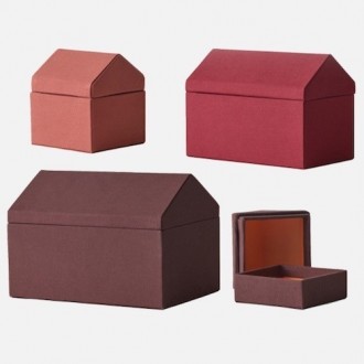 rouge - 4 x boîtes Maisons Traditionnelles
