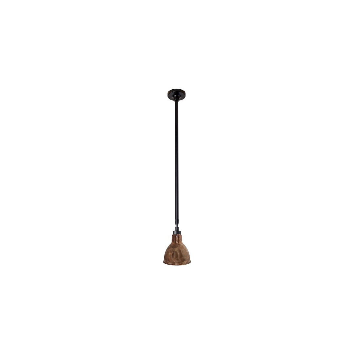 black / round raw copper - Gras 300 - ceiling lamp