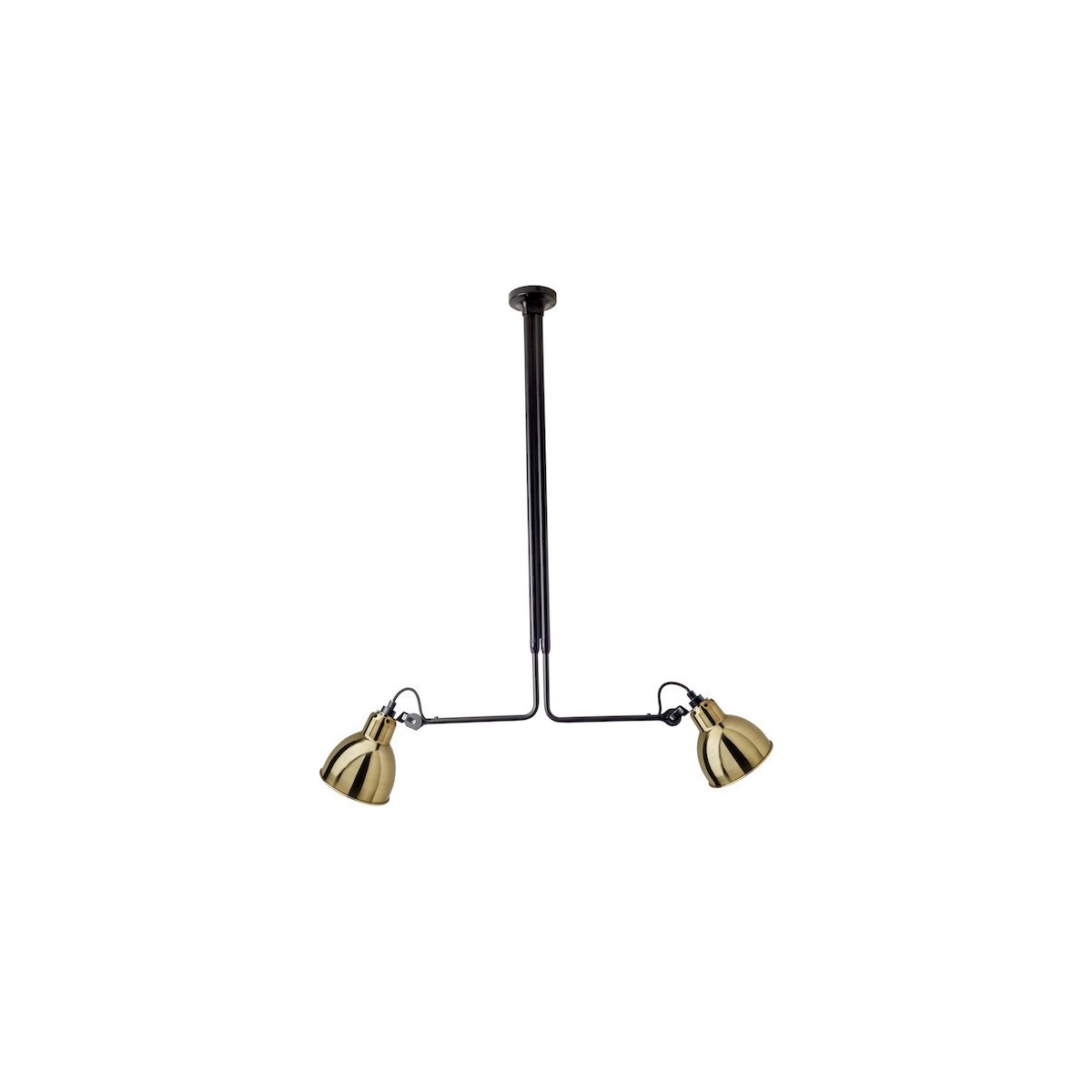black / round brass - Gras 314 - ceiling lamp (BL-BRASS)