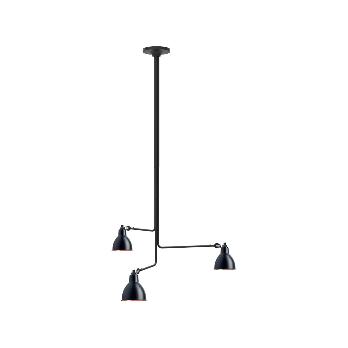 black / round black-copper - Gras 315 - ceiling lamp (BL-BL-COP)