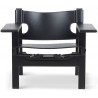 black leather + black oak - Spanish chair