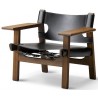cuir noir + chêne fumé - Spanish chair
