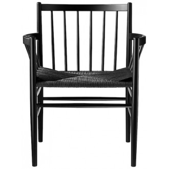 black paper cord / black beech - J81 chair