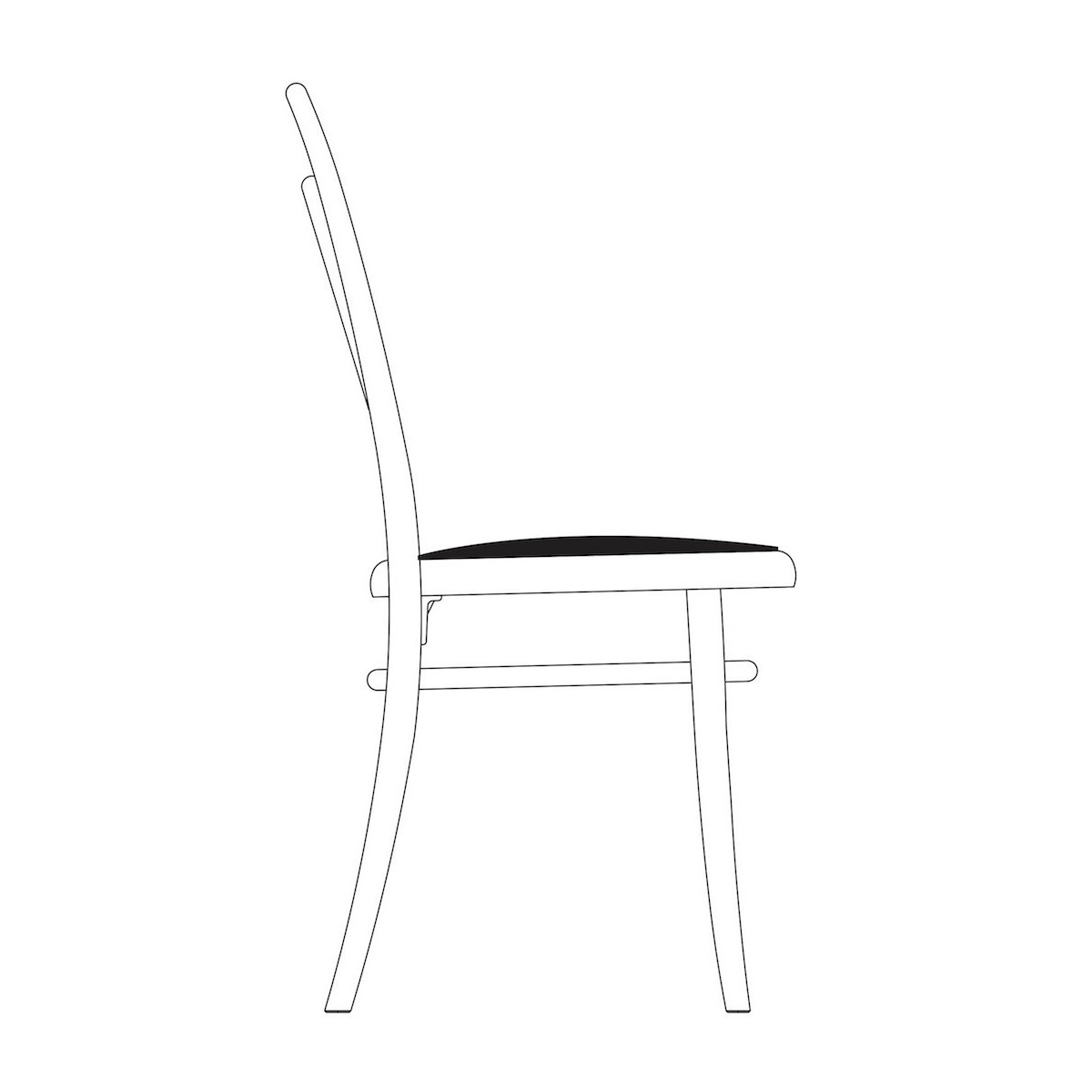 assise rembourrée + hêtre noir - chaise N.14