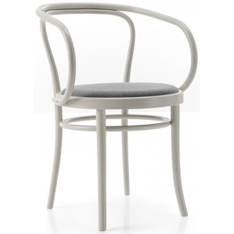 hêtre peint en blanc + assise tissu Divina 173 - Wiener Stuhl
