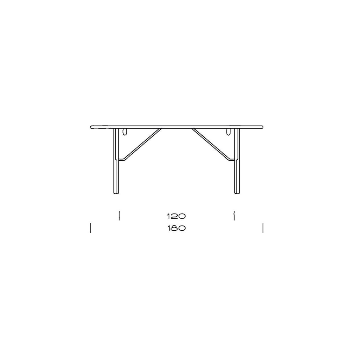 W180cm - PP85/180 table