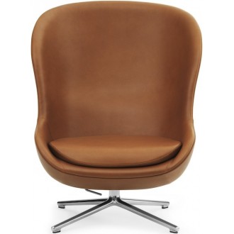 Ultra leather 41574 / aluminium - Hyg high lounge chair