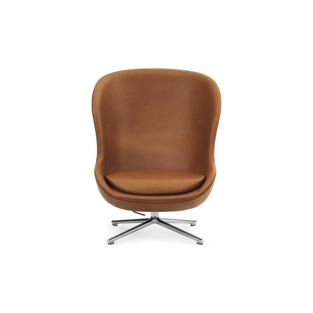 Ultra leather 41574 / aluminium - Hyg high lounge chair