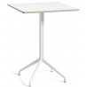 stratifié blanc + pieds acier blanc - Carrée - About a table AAT15