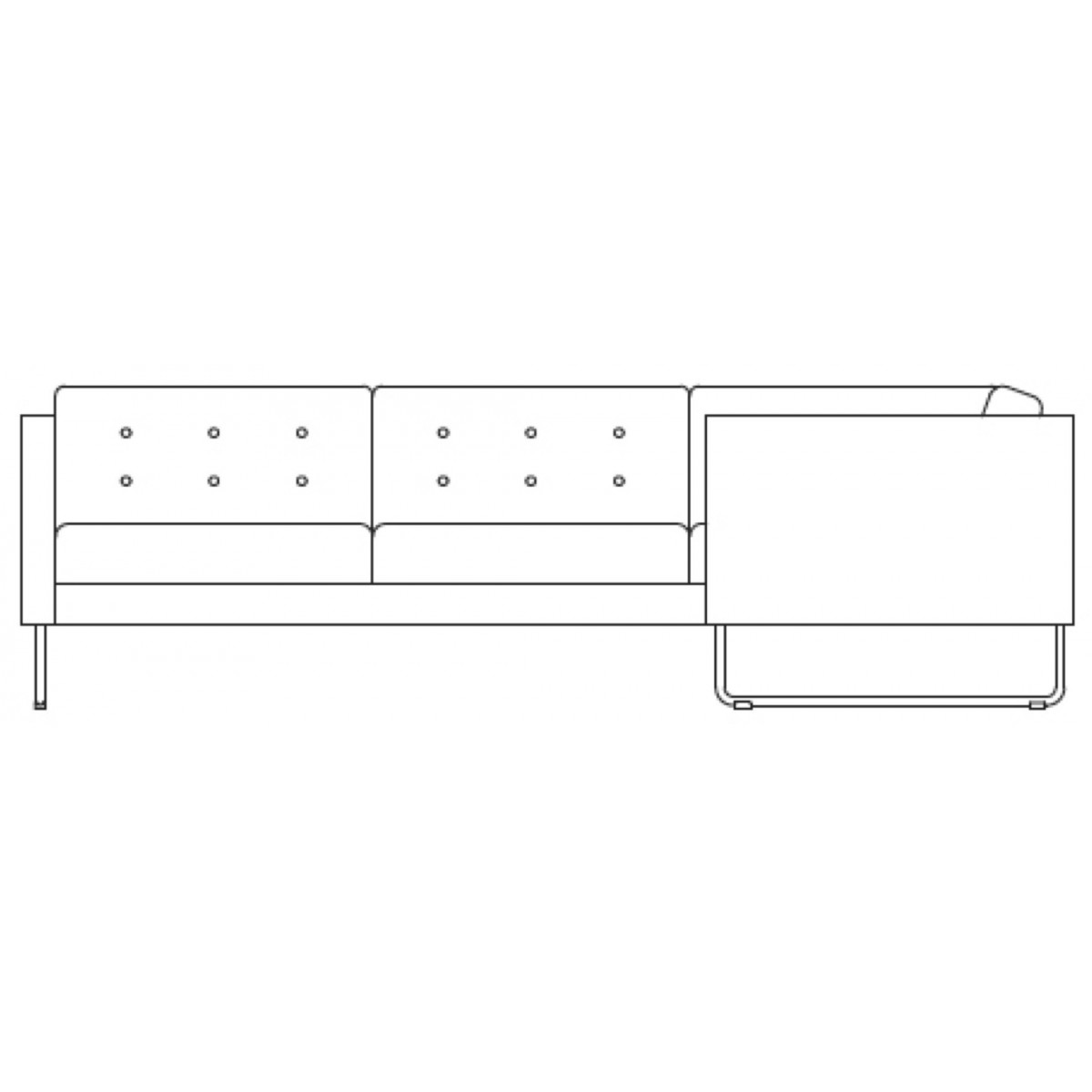 corner sofa Madison - wooden legs (art. 15503 + 15522 + 15523)
