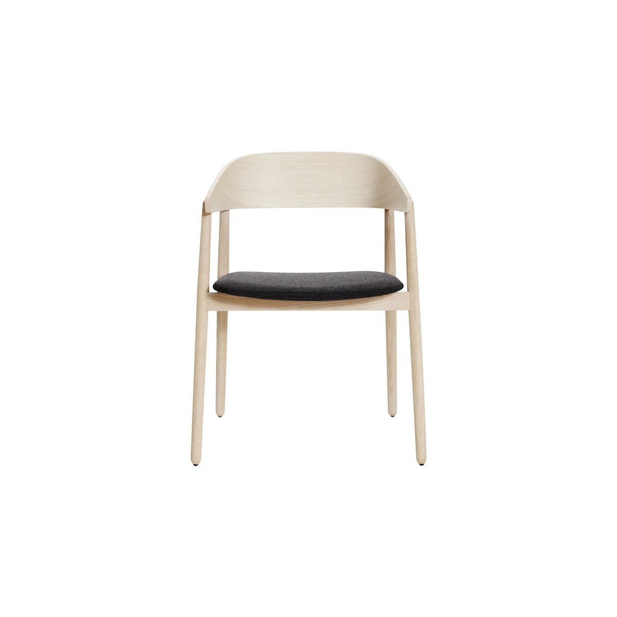 siège cuir noir - chêne vernis blanc mat - chaise AC2