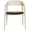 black leather seat - white matt lacquered oak - AC2 chair