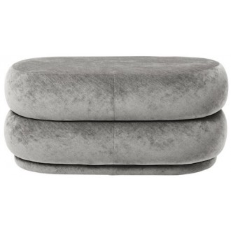concrete 17 - faded velvet - Pouf oval moyen