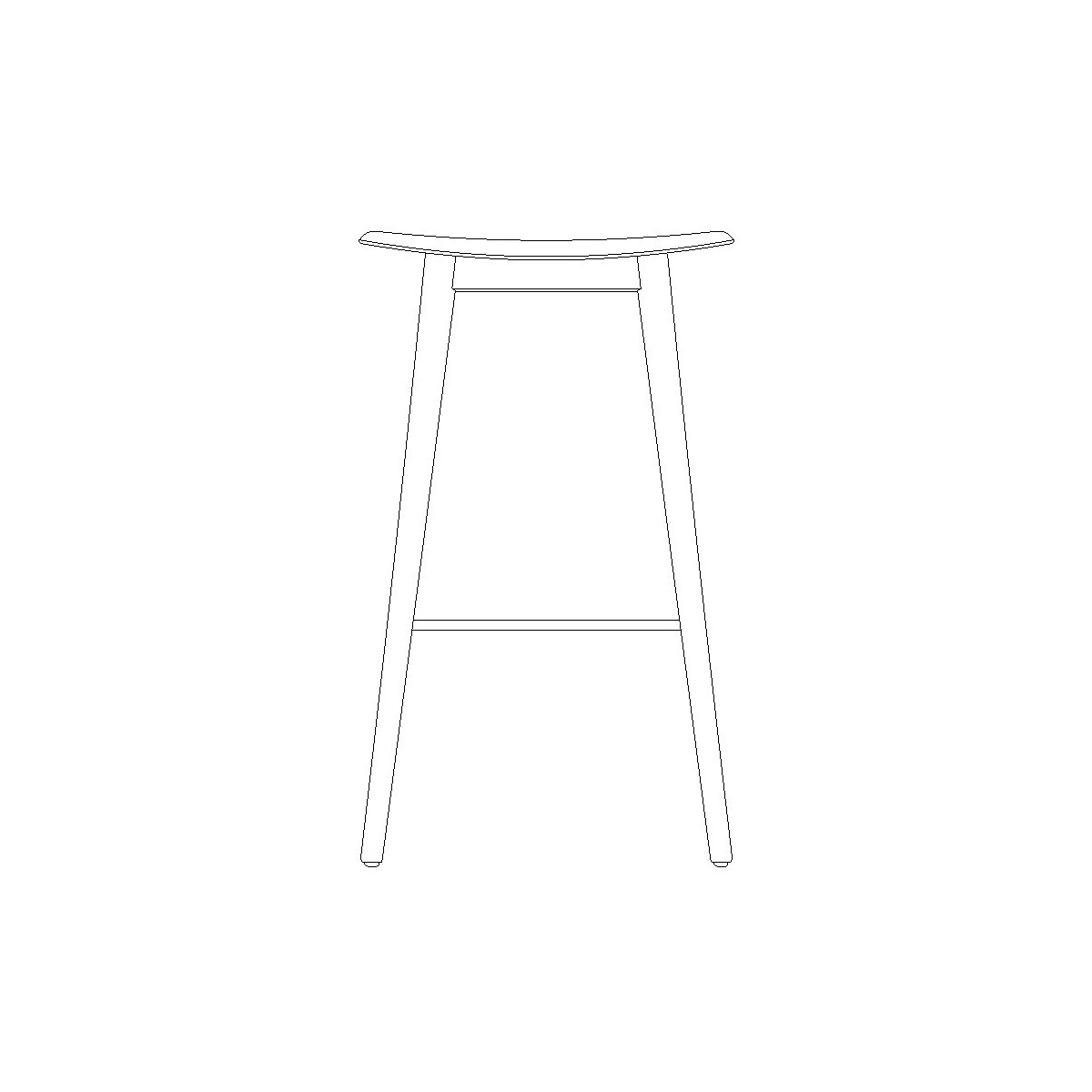 Fiber bar stool - wood base, without backrest