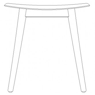 Fiber stool H45cm - wood base