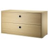 Chest 2 drawers - oak - W78xD30xH42 cm