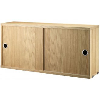 Cabinet sliding doors - oak - W78xD20xH37 cm