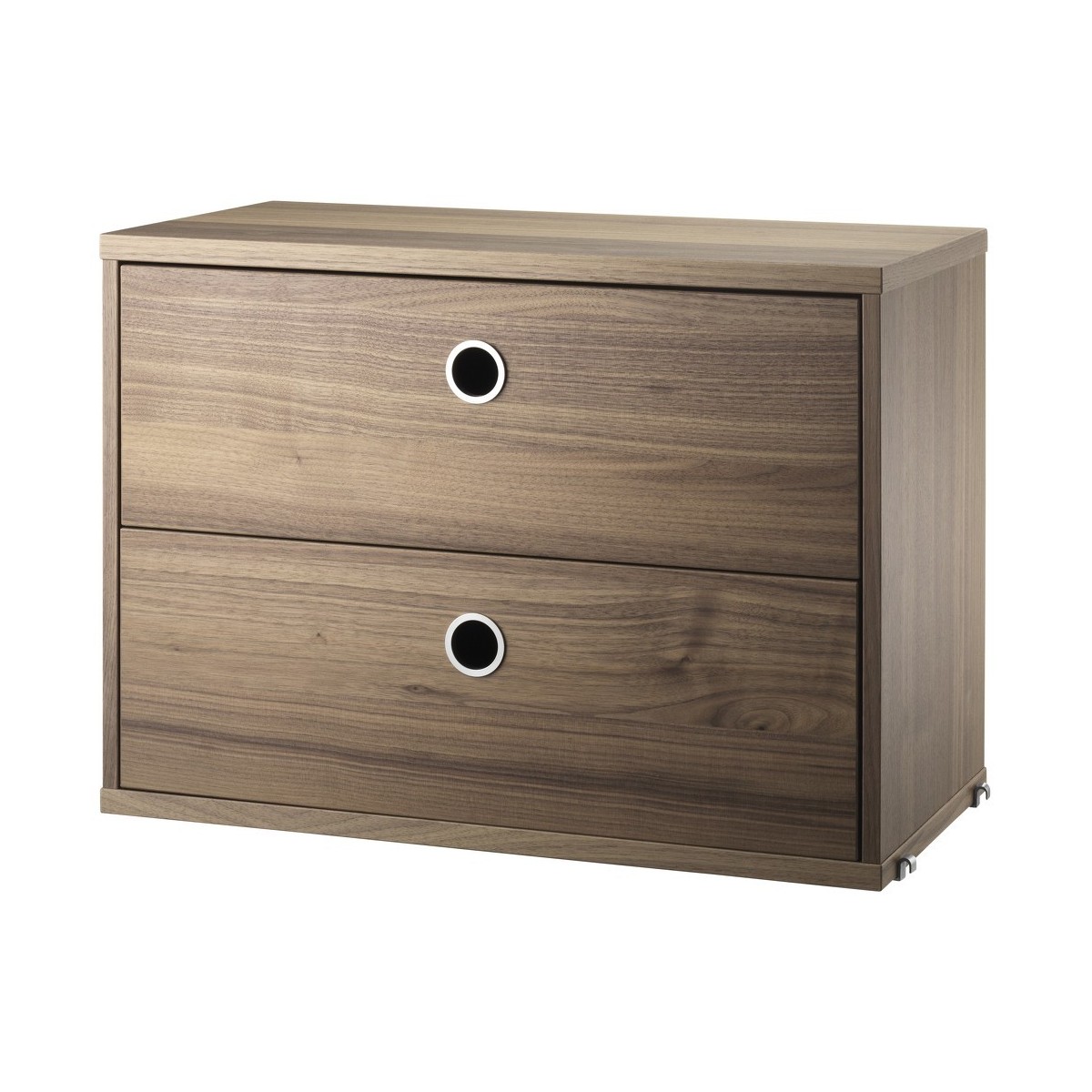 Chest 2 drawers - walnut - W58xD30xH42 cm