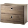 Chest 2 drawers - walnut - W58xD30xH42 cm