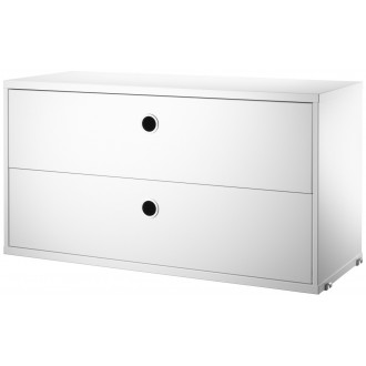 Chest 2 drawers - white - W78xD30xH42 cm