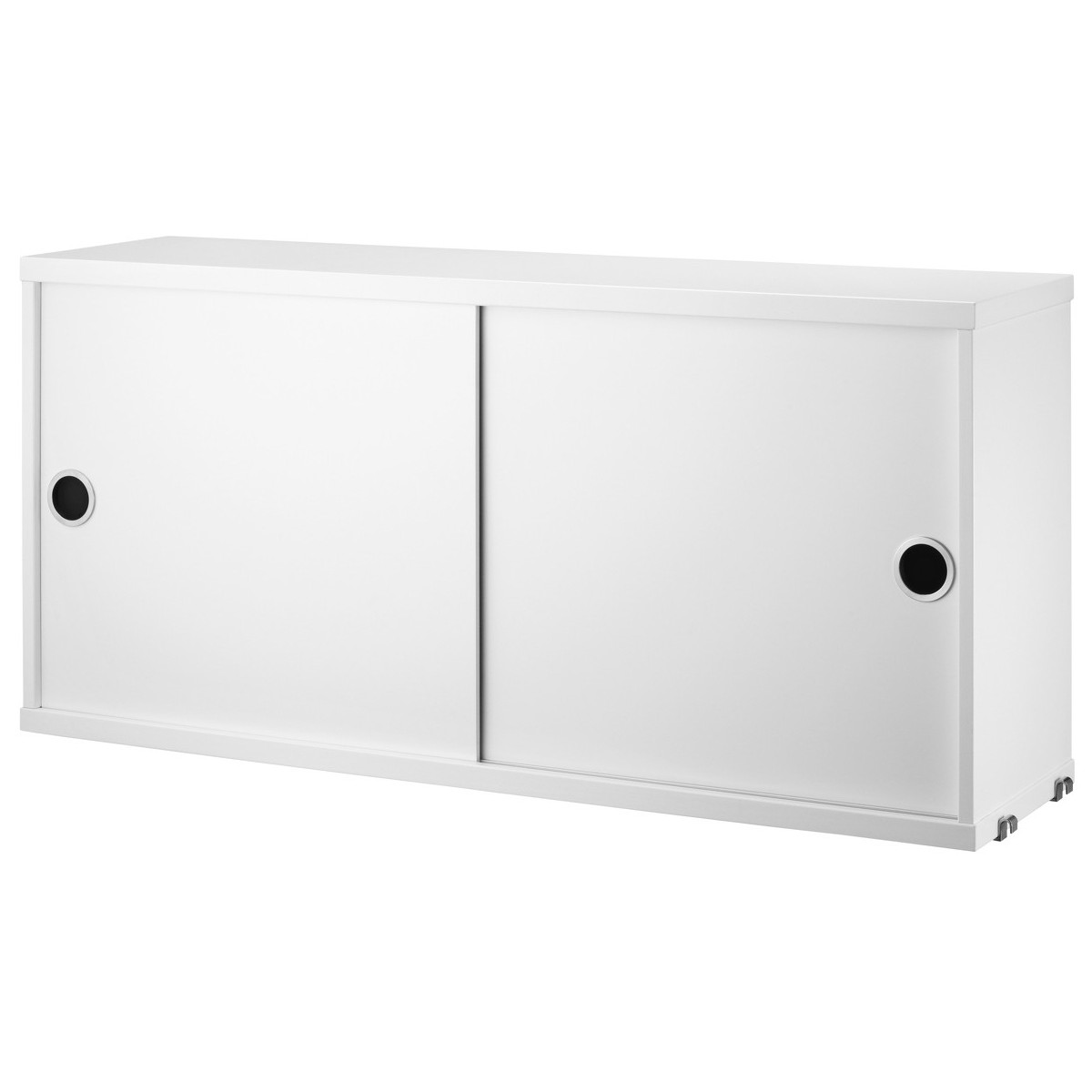 Cabinet sliding doors - white - W78xD20xH37 cm