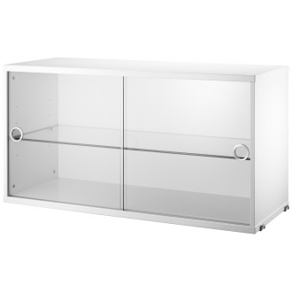 Glass display cabinet - white - W78xD30xH42 cm
