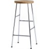 H65 - oiled oak + chromed steel - Cornet bar stool