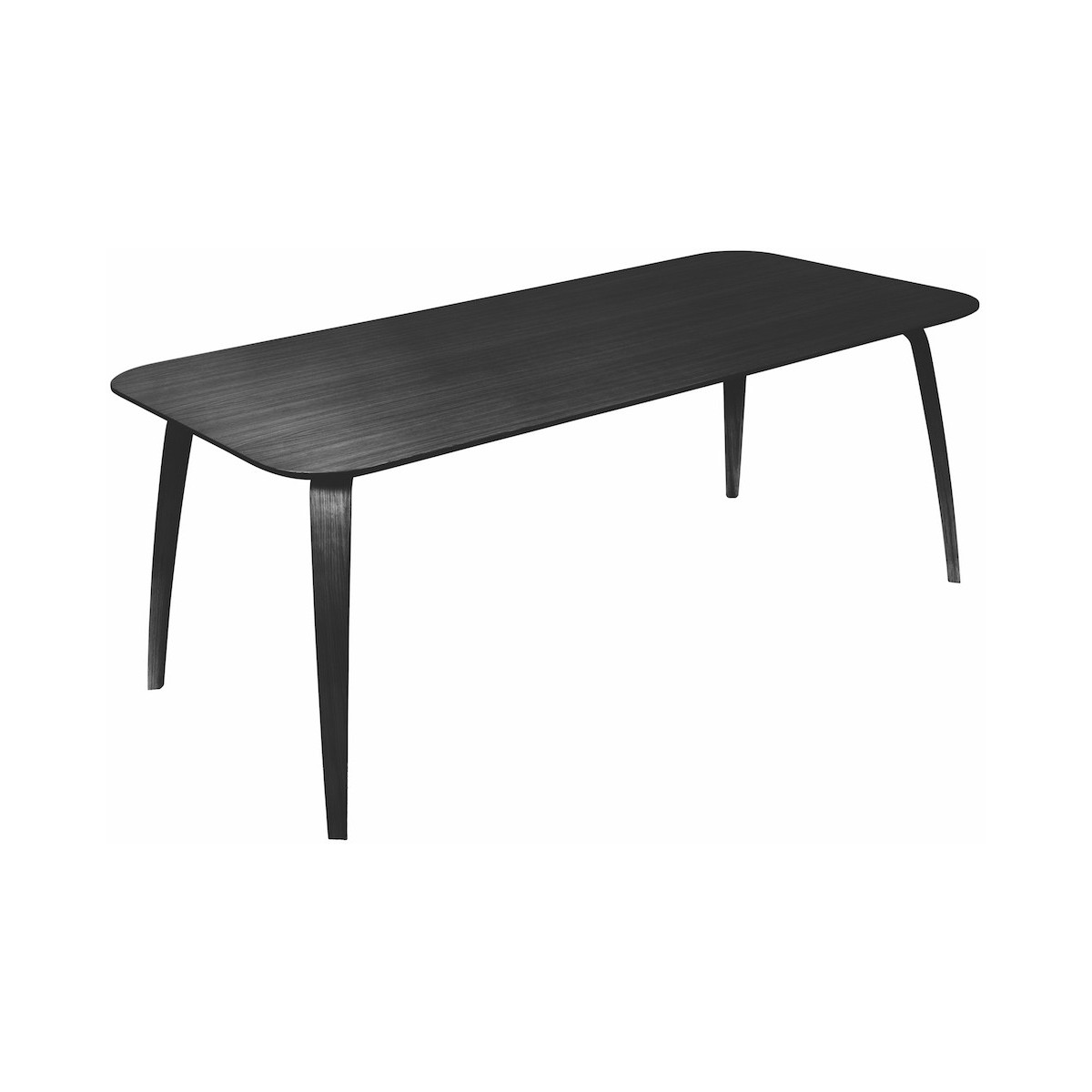 100x200cm - frêne teinté noir - table de repas Gubi rectangulaire
