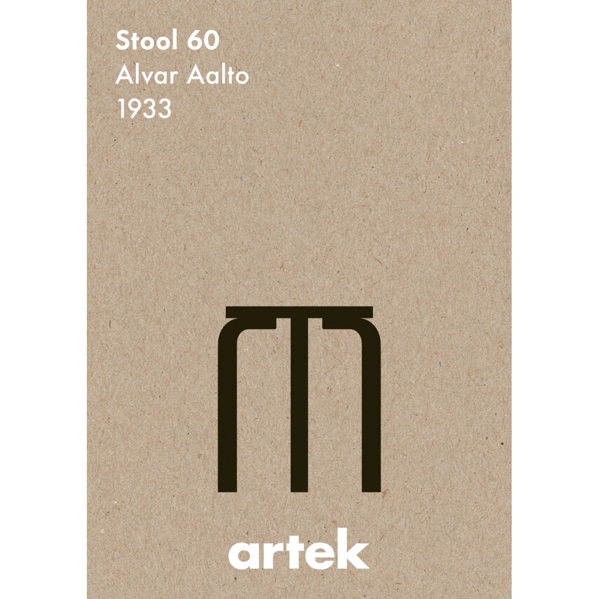 50x70cm - Poster Stool 60 - Greige