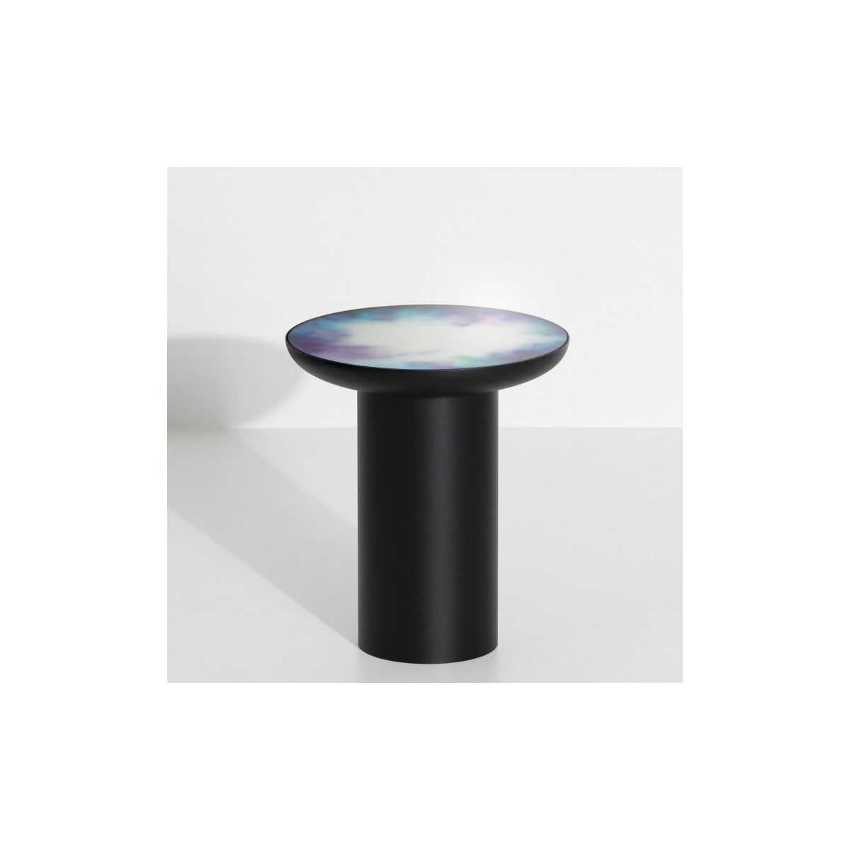 Francis side table - black and blue-purple aquarelle - small