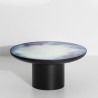 Francis coffee table - black and blue-purple aquarelle - large