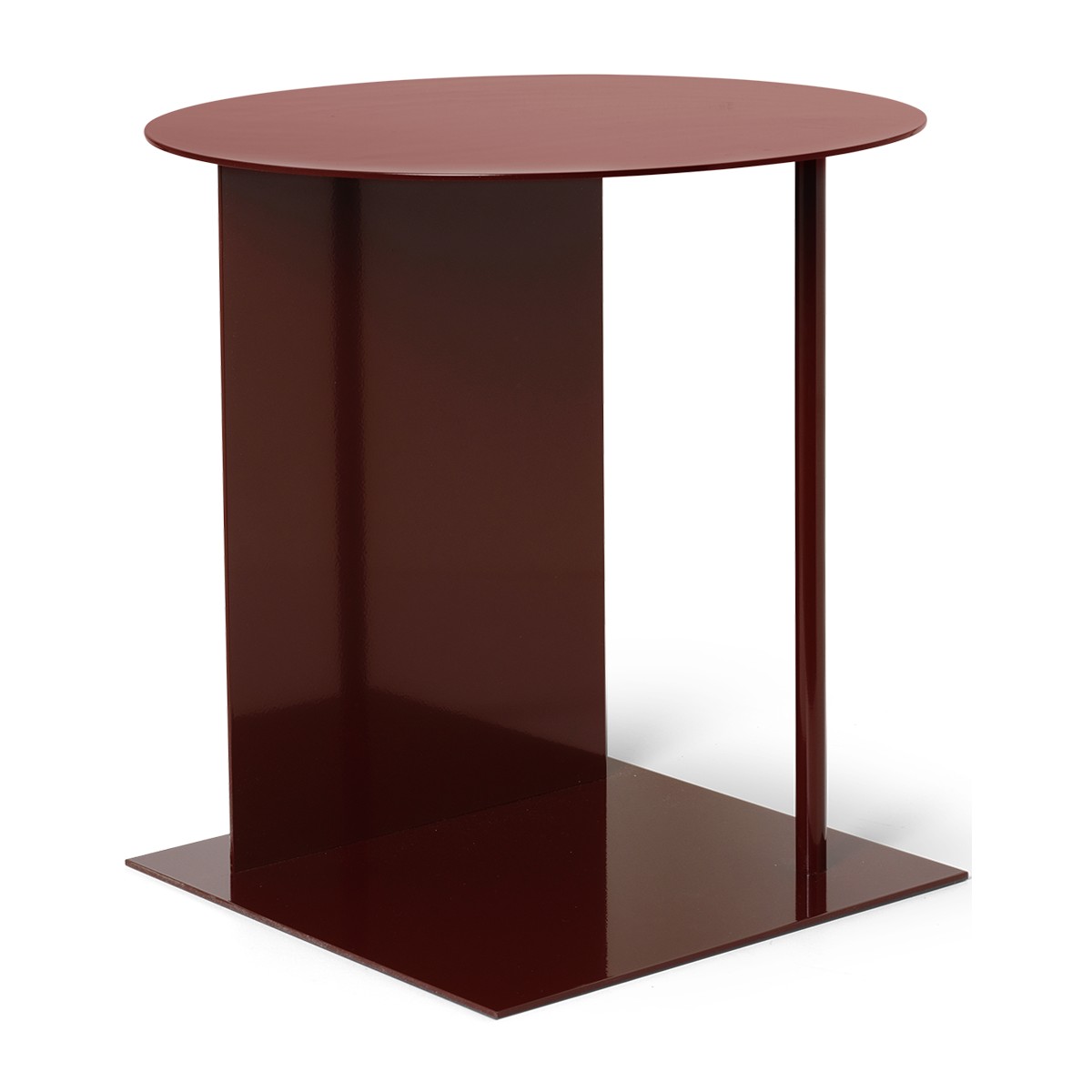 Place side table - glossy red brown