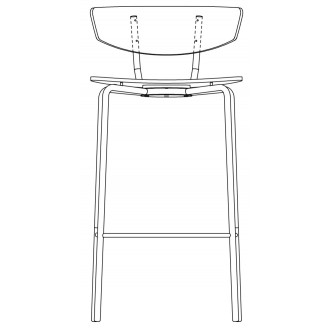 Herman bar chair - high H76 cm - upholstered seat