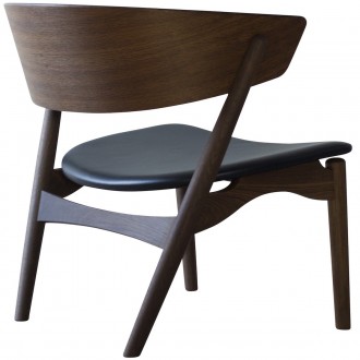 black Victory Sørensen leather + smoked oak - Sibast 7 lounge chair