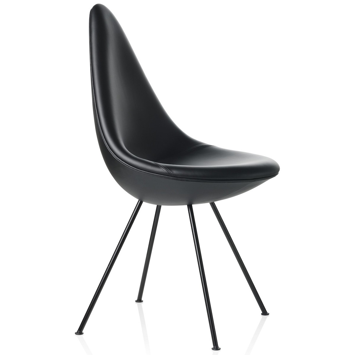 Drop chair - black Essential leather - black legs