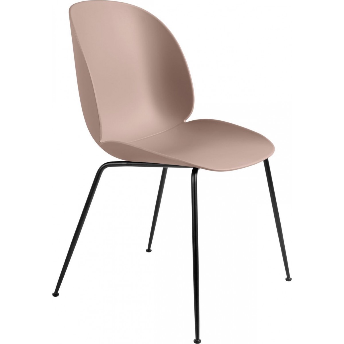 Coque rose doux - base noir mat - chaise Beetle plastique