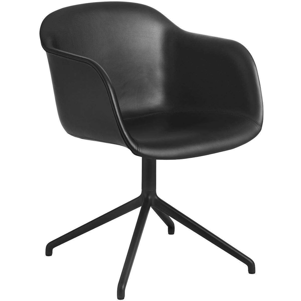 black Refine leather / black - Fiber swivel base, with armrests