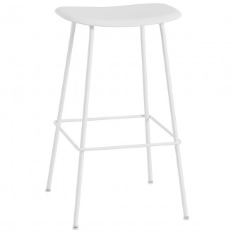 blanc / blanc - Fiber bar stool - tube base without backrest