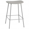 H75cm - grey / grey - Fiber bar stool - tube base without backrest