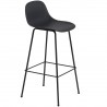 black / black - Fiber bar stool - tube base with backrest