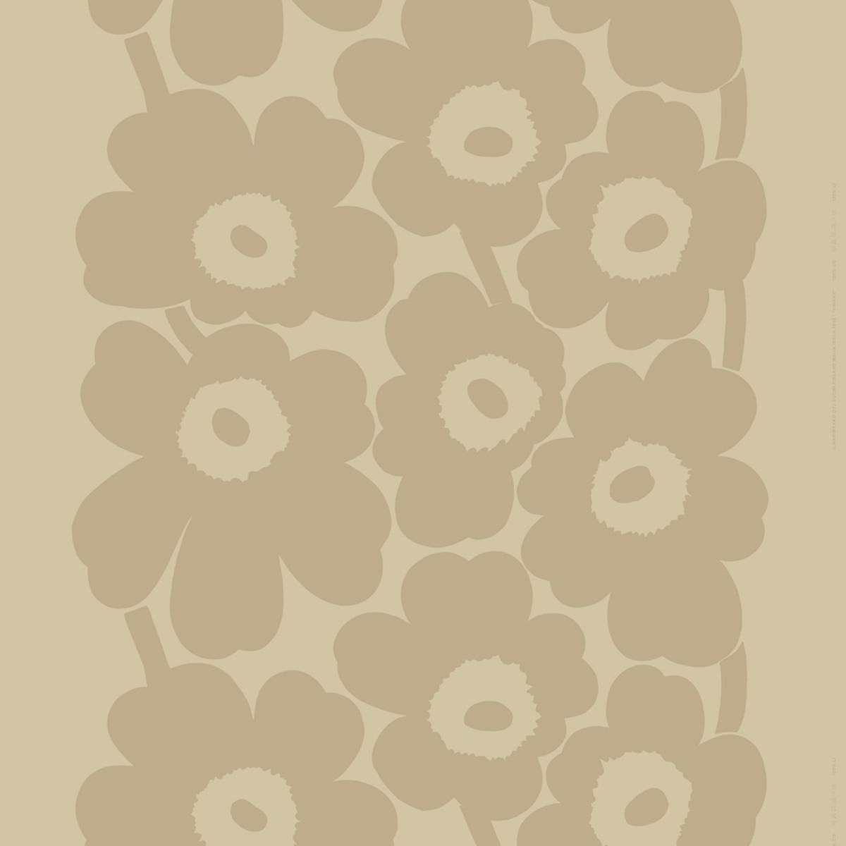Unikko - beige 811 - lin - tissu Marimekko