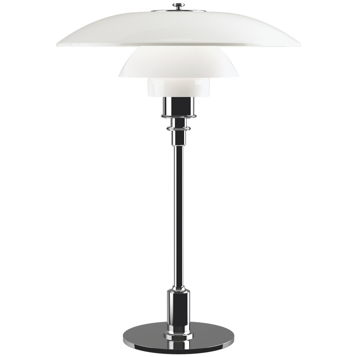chrome - PH3½-2½ Glass Table Lamp