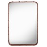 SOLD OUT - 70x48cm - tan leather - Adnet rectangular mirror