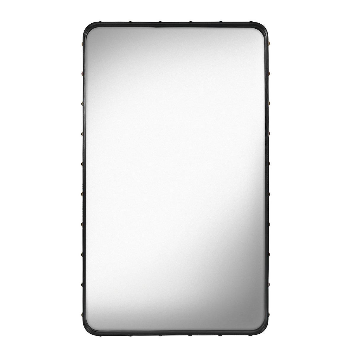 115x65cm - cuir noir - miroir rectangulaire Adnet