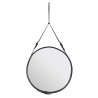 ø58cm - Black Leather - Adnet circular mirror