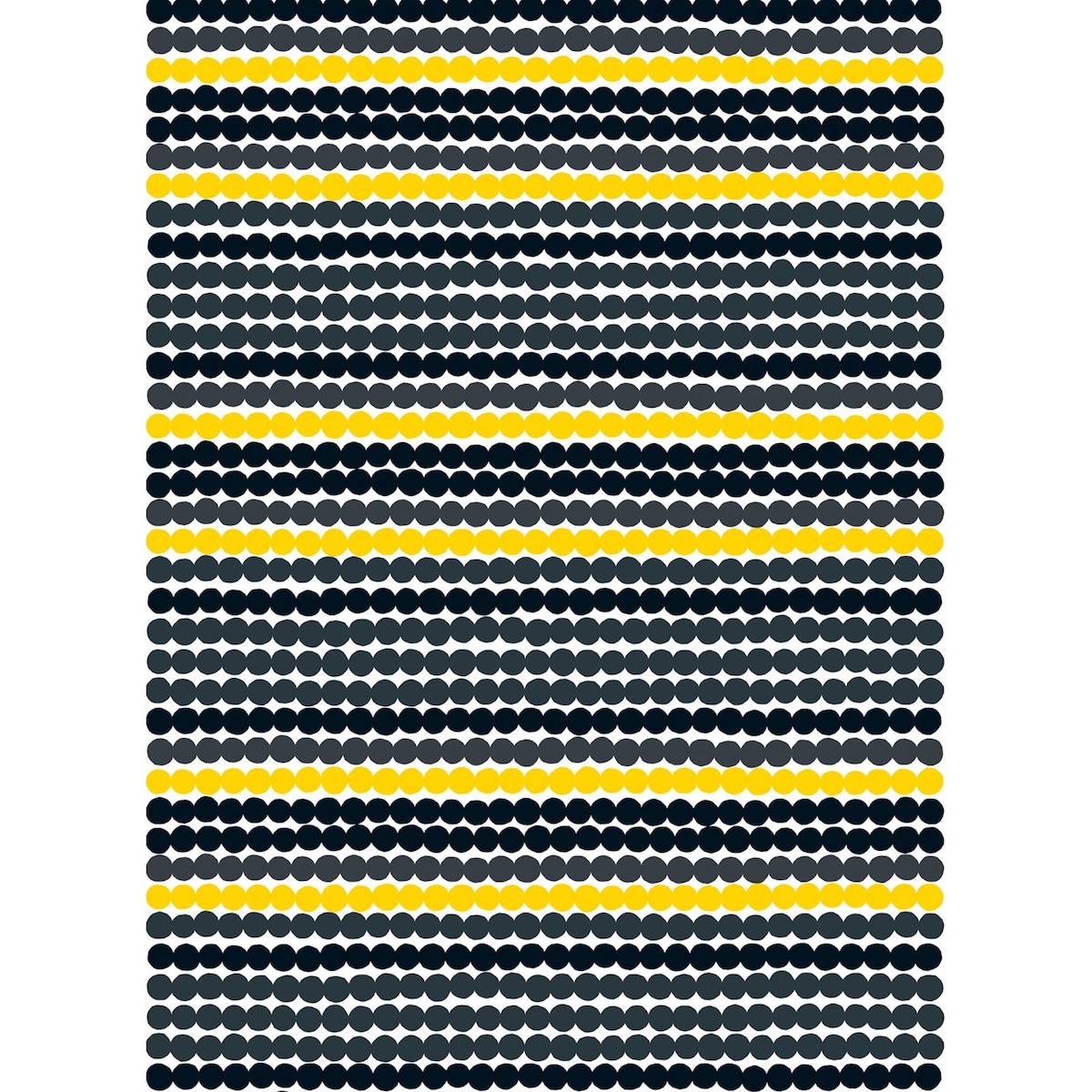 Räsymatto - black, yellow 191 - cotton - Marimekko fabric