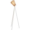 Oslo Wood floor lamp - beige lampshade - steel legs