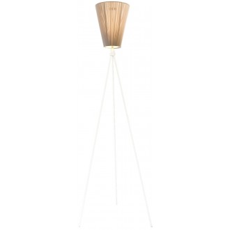 Oslo Wood floor lamp - beige lampshade - white legs