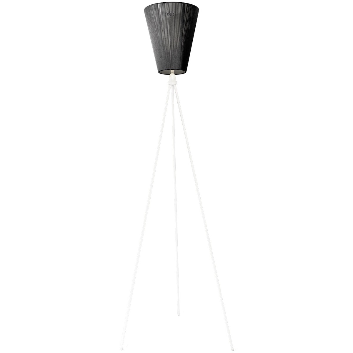 Oslo Wood floor lamp - black lampshade - white legs