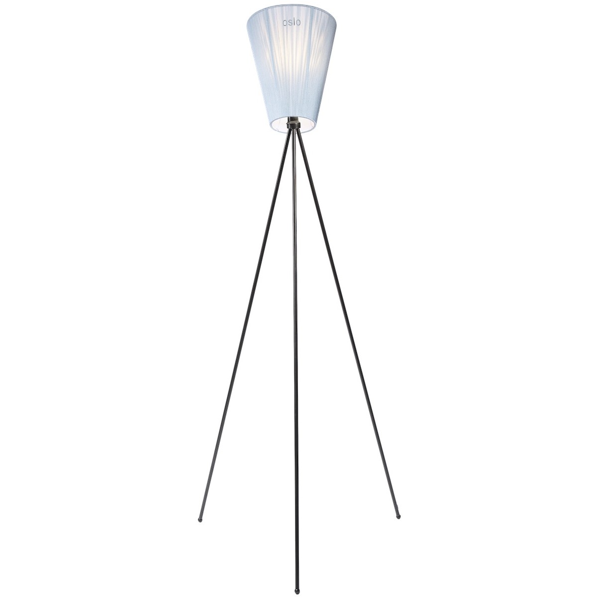 Oslo Wood floor lamp - light blue lampshade - black legs
